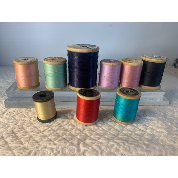 Vintage Sewing Thread Wood Spools set of 9 #14 - Picture 8 of 8